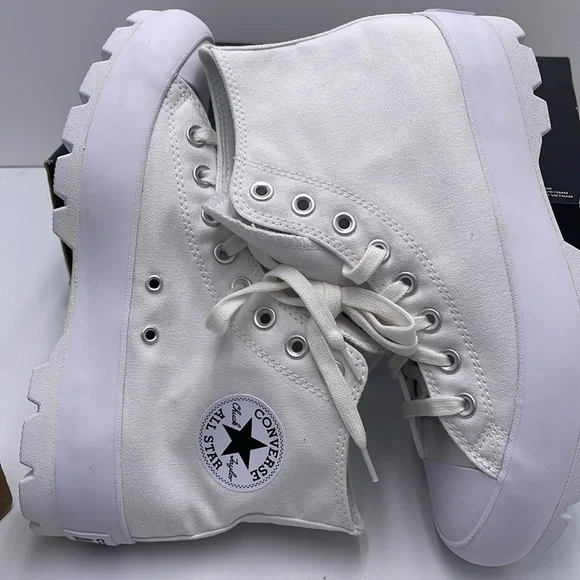 Converse WMNS CTAS LUGGED HI WHITE/BLACK/WHITE 565902C Platforms Sneakers - Picture 12 of 16